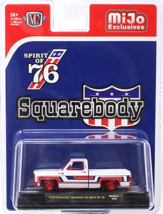 Chase 1:64 1976 Chevrolet Silverado Bonanza 10 Squarebody Pickup "Spirit of 76" Special Edition Chase 1:64 1976 Chevrolet Silverado Bonanza 10 Squarebody Pickup "Spirit of 76" Special Edition