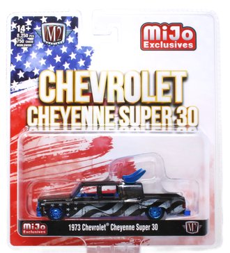 Chase 1:64 1973 Chevrolet Cheyenne Super 30 "Stars & Stripes" (Black)