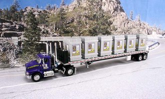 International 9100i w/Flatbed Trailer & Storage Crates (6) "Store to Door" International 9100i w/Flatbed Trailer & Storage Crates (6) "Store to Door"