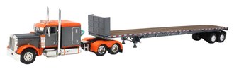 Peterbilt 379 w/Flatbed (Orange/Charcoal)