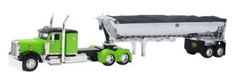 Peterbilt 379 w/Mac'Simizer Chrome End Dump Trailer (Lime Green)
