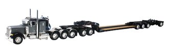Peterbilt 379 Tri-Axle w/Lowboy, Jeep, Spreader & Stinger (Gray)