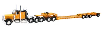 Peterbilt 379 Tri-Axle w/Lowboy, Jeep, Spreader & Stinger (Yellow)