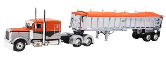 Peterbilt 379 w/East End Dump "SRS" (Orange/Silver/Chrome)