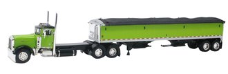 Peterbilt 379 Day Cab Long Frame w/Grain Trailer (Lime Green/Black)