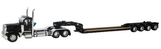 Peterbilt 379 Day Cab w/Fontaine Detachable Lowboy & Flip Axle (Black)