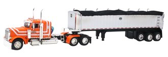 Peterbilt 379 w/MAC Square Bottom Three-Axle Coal Trailer "Dave Friend" (Orange)