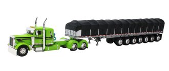Peterbilt 379 w/7-Axle Covered Wagon (Lime Green/Black)