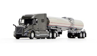 1:64 Volvo VNL 740 Mid-Roof Sleeper w/Brenner Food-Grade Tank Trailer (Urban Bronze Metallic/Chrome)