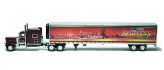 1:64 Peterbilt 389 70" Mid-Roof Sleeper w/53' Utility Reefer Trailer "Scotlynn USA" (Burgundy)