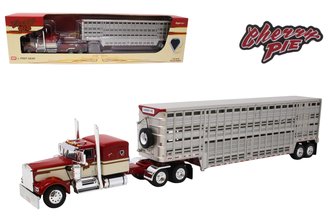 1:64 Kenworth W900A Flat Top Sleeper w/Wilson Vintage Livestock Trailer "Cherry Pie" (Signed Box)