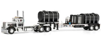 1:64 Peterbilt 379 Day Cab w/Demco Trailer (White/Black)