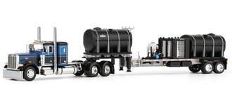 1:64 Peterbilt 379 Sleeper w/Demco Trailer (Blue/Black)