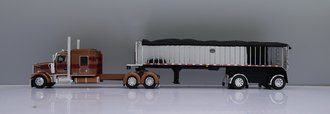 1:64 Kenworth W900L Sleeper Cab w/Mac Coal Dump Trailer (Bronze/Chrome)