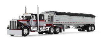 1:64 Kenworth W900A Sleeper w/Wilson Pacesetter Grain Trailer (Gray/Viper Red)