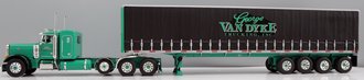 1:64 Peterbilt 379 Sleeper w/4-Axle Utility Tautliner Trailer "George VanDyke" (Green/Black)
