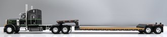 1:64 Peterbilt 379 Midroof Sleeper w/Fontaine Renegade Lowboy (Gunmetal Gray/Black/Lime)