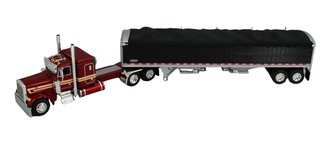 1:64 Peterbilt 379 Flattop Sleeper w/Wilson Grain Trailer (Candy Apple Red) 1:64 Peterbilt 379 Flattop Sleeper w/Wilson Grain Trailer (Candy Apple Red)