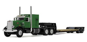1:64 Peterbilt 351 Vintage Sleeper w/Rogers Vintage Lowboy Trailer (Green/Black)