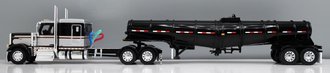 1:64 Peterbilt 589 63" Flat Top Sleeper w/Polar Deep Drop Trailer (Black/Gray) 1:64 Peterbilt 589 63" Flat Top Sleeper w/Polar Deep Drop Trailer (Black/Gray)