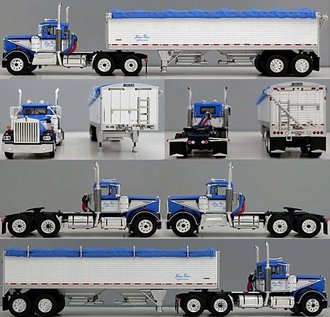 1:64 Kenworth W-900A Day Cab w/Tandem-Axle Wilson Pacesetter Grain Trailer "Shupe Bros. Trucking"