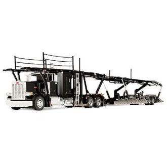 1:64 Peterbilt 389 Flat-Top Sleeper w/Boydstun 9106-48EZ Car Carrier Trailer (Black) 1:64 Peterbilt 389 Flat-Top Sleeper w/Boydstun 9106-48EZ Car Carrier Trailer (Black)
