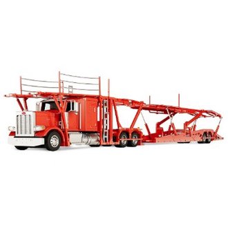 1:64 Peterbilt 389 Flat-Top Sleeper w/Boydstun 9106-48EZ Car Carrier Trailer (Red) 1:64 Peterbilt 389 Flat-Top Sleeper w/Boydstun 9106-48EZ Car Carrier Trailer (Red)