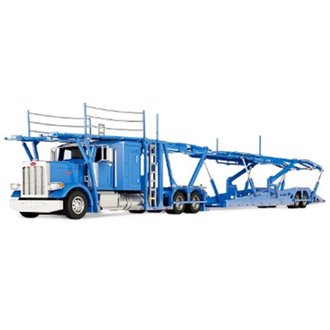 1:64 Peterbilt 389 Flat-Top Sleeper w/Boydstun 9106-48EZ Car Carrier Trailer (Blue) 1:64 Peterbilt 389 Flat-Top Sleeper w/Boydstun 9106-48EZ Car Carrier Trailer (Blue)