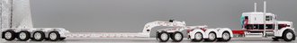 1:64 Peterbilt 379 Sleeper w/Lowboy, Jeep & Stinger (White/Charcoal) 1:64 Peterbilt 379 Sleeper w/Lowboy, Jeep & Stinger (White/Charcoal)