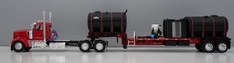 1:64 Kenworth W900L Day Cab w/Demco 42' Liquid Fertilizer Tender Trailer (Red/Black) 1:64 Kenworth W900L Day Cab w/Demco 42' Liquid Fertilizer Tender Trailer (Red/Black)