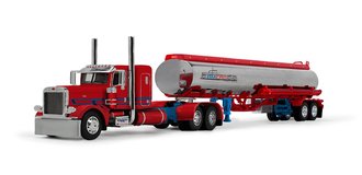 1:64 Peterbilt 389 Flat Top Sleeper w/Heil Fuel Tank Trailer "Sancken Custom Truck by Amcan"