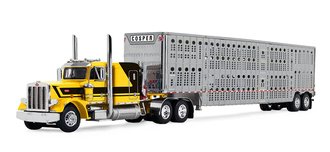 1:64 Peterbilt 359 63" Flat Top Sleeper w/Wilson Silverstar Livestock Trailer