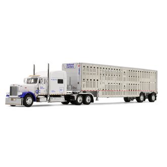 1:64 Peterbilt 379 70" Mid-Roof Sleeper w/Wilson Silverstar Livestock Trailer "National Carriers" 1:64 Peterbilt 379 70" Mid-Roof Sleeper w/Wilson Silverstar Livestock Trailer "National Carriers"