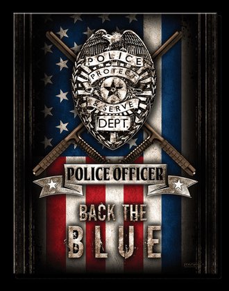 Metal Sign - JQ - Police Officer - Back The Blue