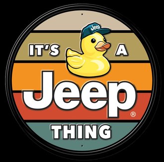 Metal Sign - Jeep - Duck - It's a Jeep Thing (Round) *** Fully Embossed Steel ***