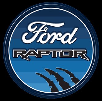 Metal Sign - Ford Raptor (Round) *** Fully Embossed Steel ***