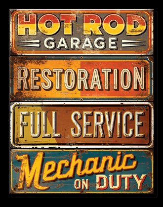 Metal Sign - JQ - Hot Rod Garage