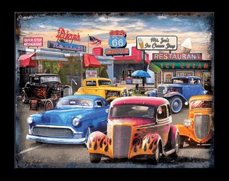 Metal Sign - Springbok - Hot Rods Cruise In