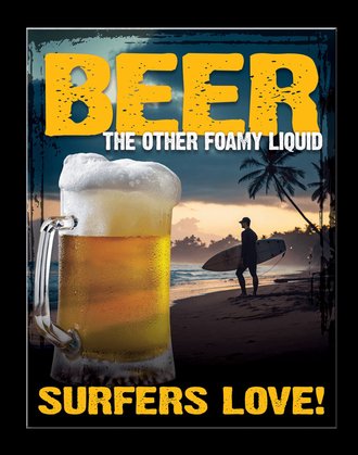 Metal Sign - Beer - Surfers Love!