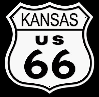 Metal Sign - Route 66 Shield - Kansas ***Fully Embossed Steel *** Metal Sign - Route 66 Shield - Kansas ***Fully Embossed Steel ***