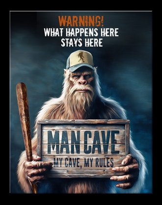 Metal Sign - JQ - Bigfoot Man Cave