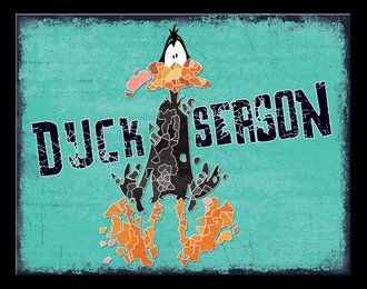 Metal Sign - Looney Tunes - Daffy Duck - Duck Season Metal Sign - Looney Tunes - Daffy Duck - Duck Season