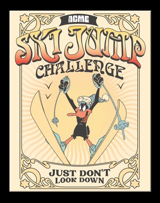 Metal Sign - Looney Tunes - Daffy Duck - Ski Jump Challenge Metal Sign - Looney Tunes - Daffy Duck - Ski Jump Challenge