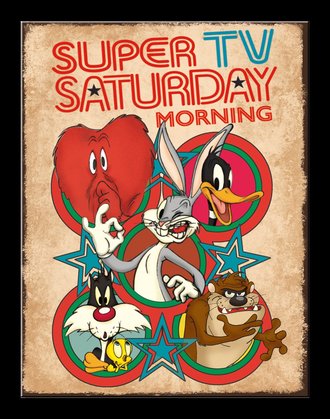 Metal Sign - Looney Tunes - Super TV Saturday Morning Metal Sign - Looney Tunes - Super TV Saturday Morning