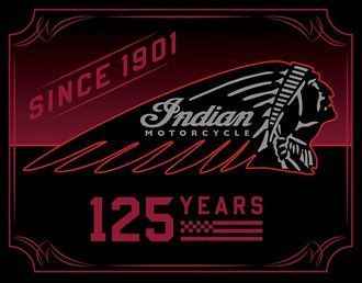 Metal Sign - Indian Motorcycles - 125 Years Metal Sign - Indian Motorcycles - 125 Years