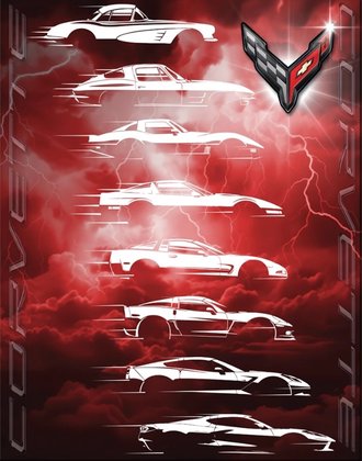 Metal Sign - Corvette Evolution Metal Sign - Corvette Evolution