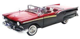 1:24 1957 Ford Fairlane 500 Skyliner (Flame Red/Raven Black) - 50th Anniversary Edition