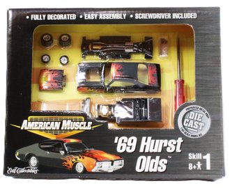 1:64 1969 Hurst Olds Model Kit (Black w/Flames)
