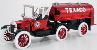 1:25 Texaco #21 1918 Ford Model T Runabout w/Tanker Trailer (Bank) (Red Chrome)