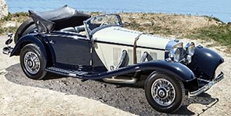 1:43 1935 Mercedes-Benz 540K Cabriolet A (Open Top) (Two Tone Blue/Beige)